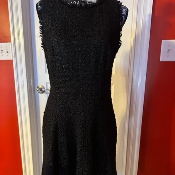 Talbots | Dresses | Black Tweed Like Midi Dress | Poshmark